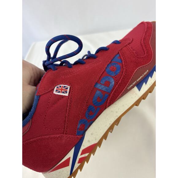 Reebok Classic‎ Leather Sneaker Ripple Excellent Red Blue DV7196 8.5 Union Jack - Picture 6 of 13